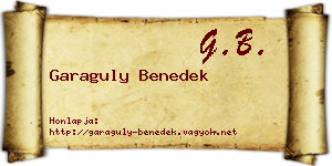 Garaguly Benedek névjegykártya